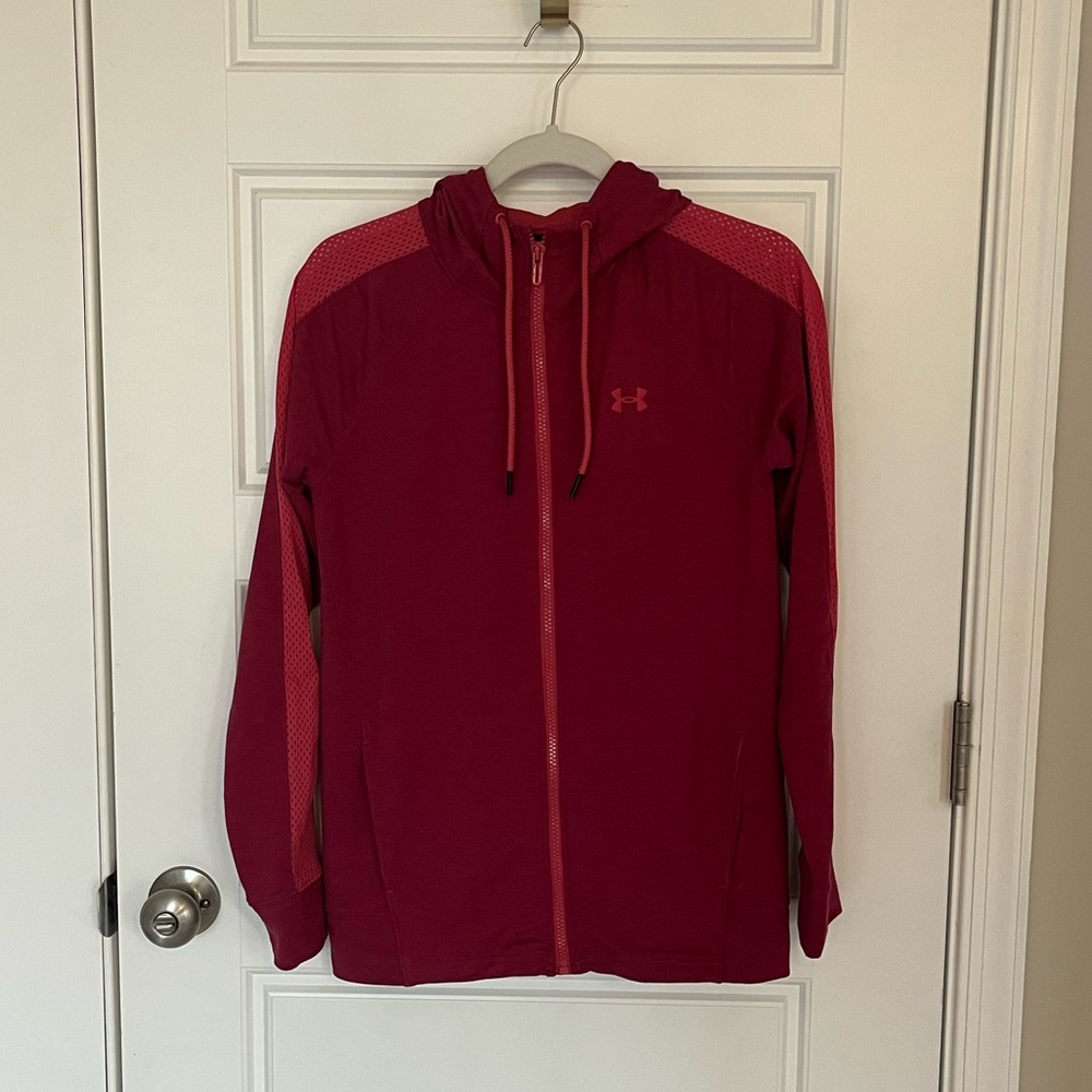 Under Armour Pink Hooded Zip Up Jacket | S